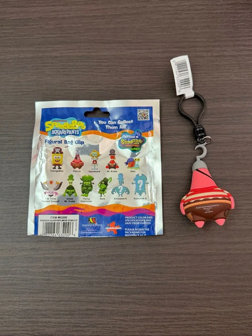 The SpongeBob Movie: Search for SquarePants Bag Clip Keychain - Patrick